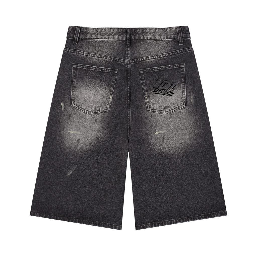 Men’s Vintage Wash Wide Leg Denim Shorts